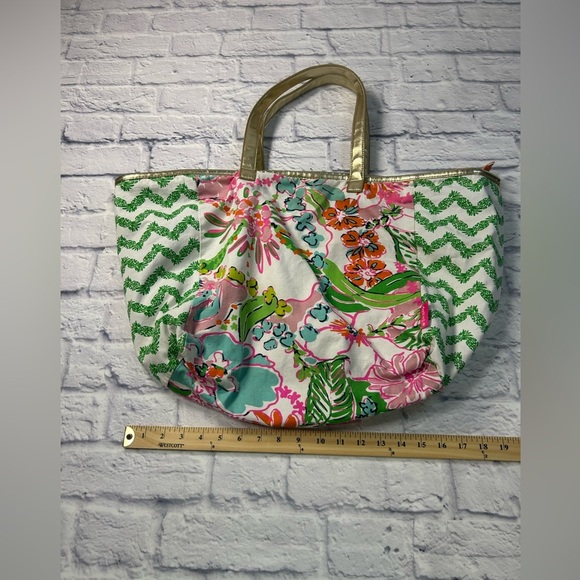 Lilly Pulitzer for Target Floral Tote with Gold Handles - Picture 9 of 9